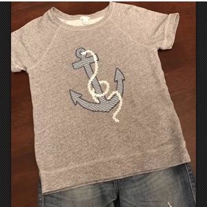 J Crew anchor short sleeve sweatshirt  ,medium